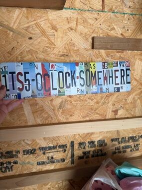Colorful 'It's 5 O'Clock Somewhere' Wall Sign - Multicolor
